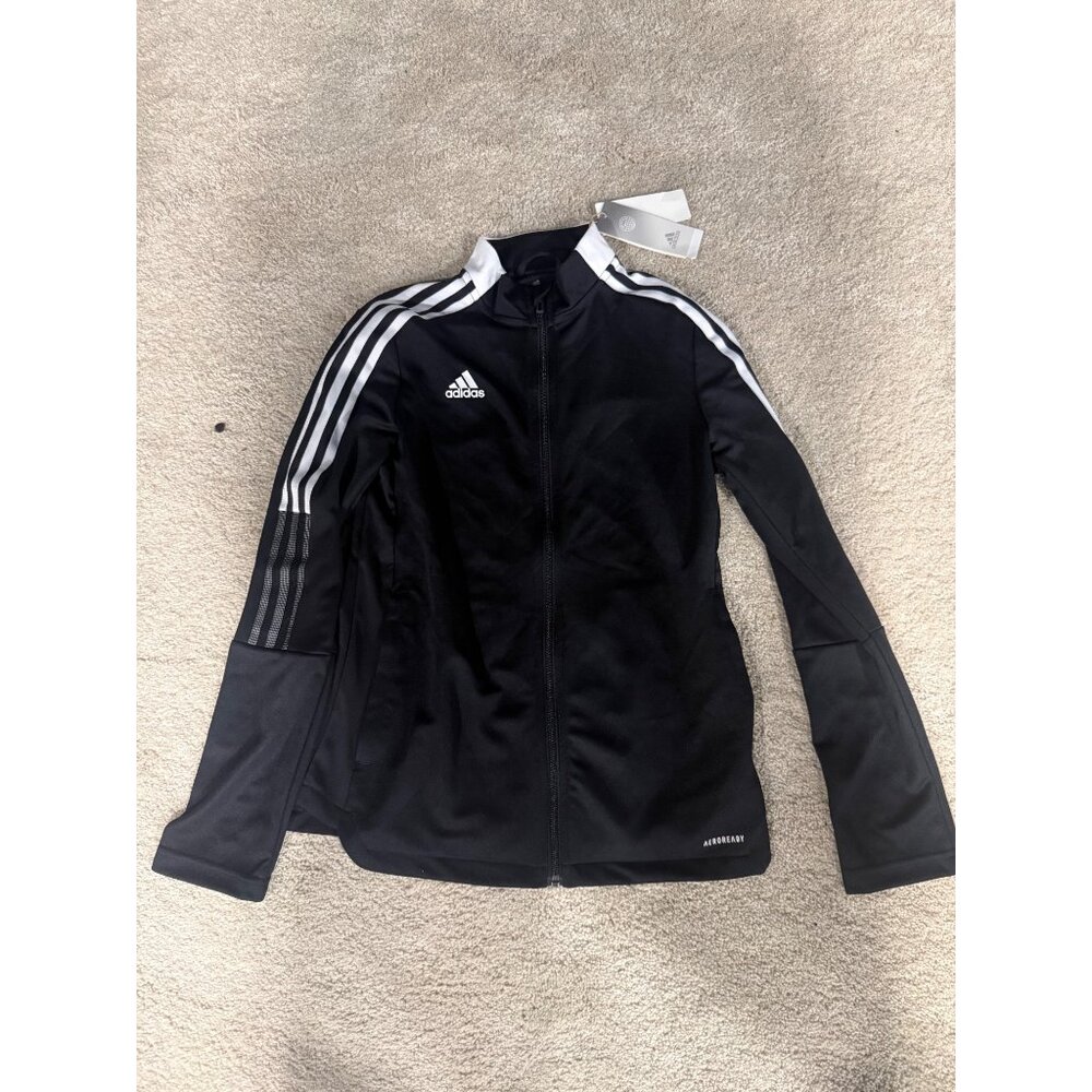 Adidas Womens Tracksuit Aeroready Track Jacket Med & Pants Small Set Black - Picture 2 of 16